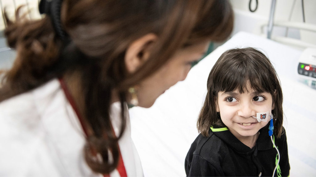 Patient im Caritas Baby Hospital. | © Meinrad Schade/Kinderhilfe Bethlehem