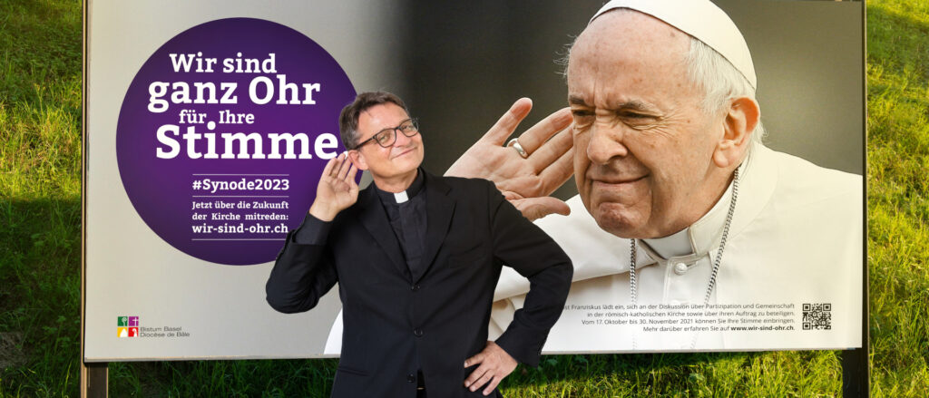 Mit der Kampagne «Wir sind Ohr» startete im Herbst 2021 der synodale Prozess im Bistum Basel. | © zVg/Bistum Basel