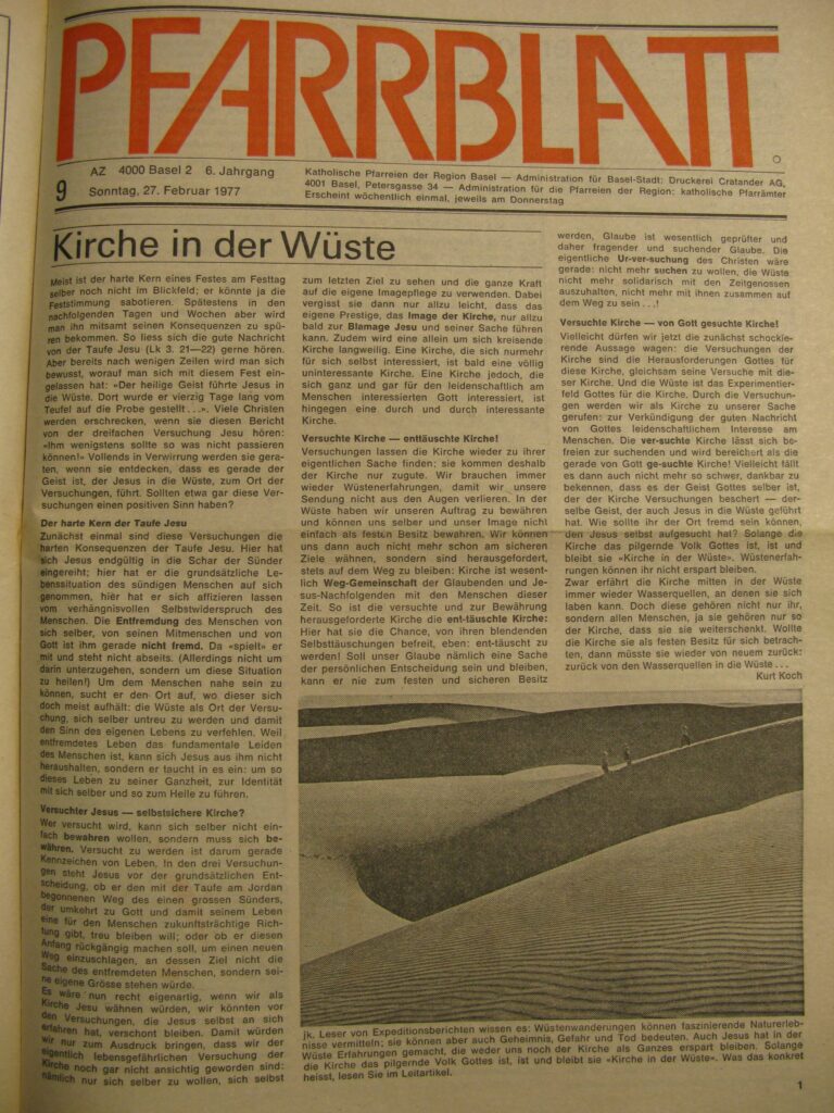 Pfarrblatt Nr. 9 vom 27. Februar 1977