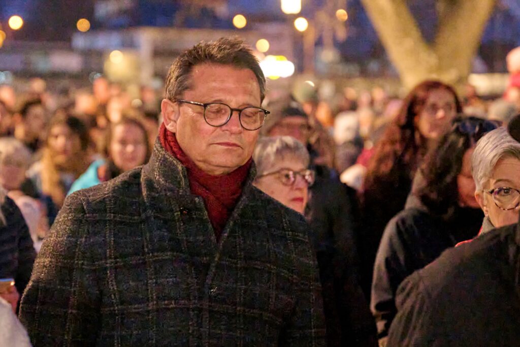 Bischof Felix Gmür bei der Friedenskundgebung in Solothurn am 4. März. | © José Martinez
